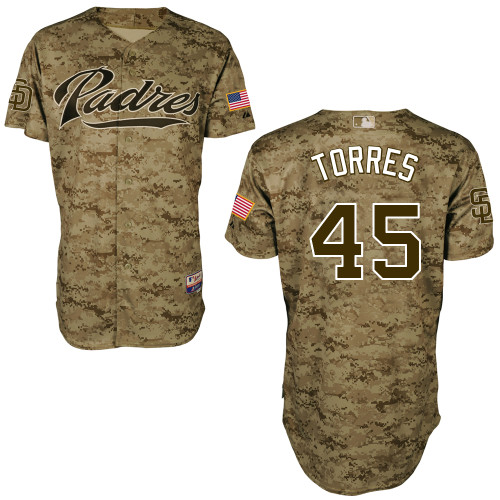 Alex Torres #45 Youth Baseball Jersey-San Diego Padres Authentic Camo MLB Jersey